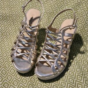Limelight Metallic Silver Strappy Sandals